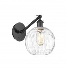  317-1W-BK-G1215-8 - Athens Water Glass - 1 Light - 8 inch - Matte Black - Sconce