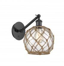  317-1W-BK-G122-8RB - Farmhouse Rope - 1 Light - 8 inch - Matte Black - Sconce