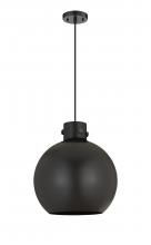  410-1PL-BK-M410-14BK - Newton Sphere - 1 Light - 14 inch - Matte Black - Cord hung - Pendant