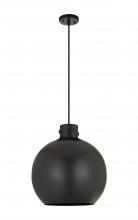  410-1PL-BK-M410-16BK - Newton Sphere - 1 Light - 16 inch - Matte Black - Cord hung - Pendant