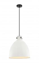  410-1PL-BK-M412-16W - Newton Bell - 1 Light - 16 inch - Matte Black - Cord hung - Pendant