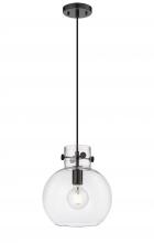  410-1PM-BK-G410-10CL - Newton Sphere - 1 Light - 10 inch - Matte Black - Cord hung - Pendant