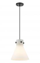  410-1PM-BK-G411-10WH - Newton Cone - 1 Light - 10 inch - Matte Black - Cord hung - Pendant