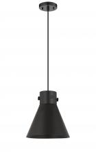  410-1PM-BK-M411-10BK - Newton Cone - 1 Light - 10 inch - Matte Black - Cord hung - Pendant