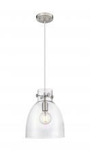  410-1PM-SN-G412-10CL - Newton Bell - 1 Light - 10 inch - Satin Nickel - Cord hung - Pendant