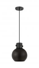  410-1PS-BK-M410-8BK - Newton Sphere - 1 Light - 8 inch - Matte Black - Cord hung - Pendant