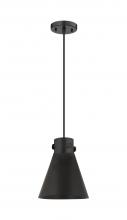  410-1PS-BK-M411-8BK - Newton Cone - 1 Light - 8 inch - Matte Black - Cord hung - Pendant