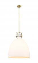  410-1SL-BB-G412-18WH - Newton Bell - 1 Light - 18 inch - Brushed Brass - Pendant