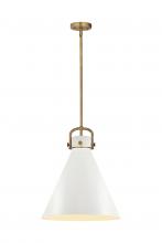  410-1SL-BB-M411-18W - Newton Cone - 1 Light - 18 inch - Brushed Brass - Pendant