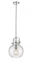  410-1SM-PN-G410-10CL - Newton Sphere - 1 Light - 10 inch - Polished Nickel - Mini Pendant