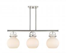  410-3I-PN-G410-10WH - Newton Sphere - 3 Light - 42 inch - Polished Nickel - Island Light