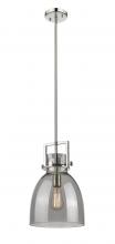  411-1SM-PN-G412-10SM - Newton Bell - 1 Light - 10 inch - Polished Nickel - Mini Pendant