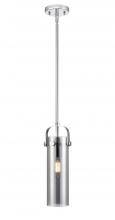  423-1S-PC-G423-12SM - Pilaster II Cylinder - 1 Light - 12 inch Long Glass - Polished Chrome - Pendant