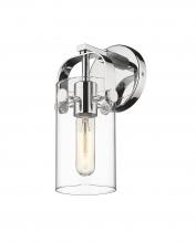  423-1W-PC-4CL - Pilaster - 1 Light - 7 inch long Glass - Polished Chrome - Sconce