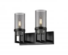  426-2W-BK-G426-8SM - Utopia - 2 Light - 15 inch - Matte Black - Bath Vanity Light