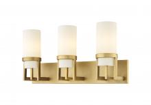  426-3W-BB-G426-8WH - Utopia - 3 Light - 5 inch - Brushed Brass - Bath Vanity Light