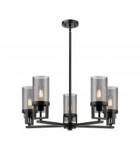  426-5CR-BK-G426-8SM - Utopia - 5 Light - 24 inch - Matte Black - Chandelier