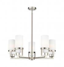  426-5CR-SN-G426-8WH - Utopia - 5 Light - 24 inch - Satin Nickel - Chandelier