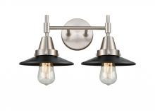  447-2W-SN-M6-BK - Railroad - 2 Light - 17 inch - Satin Nickel - Bath Vanity Light