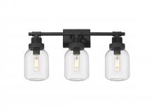  472-3W-TBK-G472-6CL - Somers - 3 Light - 24 inch - Textured Black - Bath Vanity Light