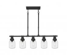  472-5I-TBK-G472-6CL - Somers - 5 Light - 43 inch - Textured Black - Linear Pendant