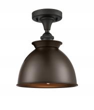  516-1C-OB-M14-OB - Adirondack - 1 Light - 8 inch - Oil Rubbed Bronze - Semi-Flush Mount