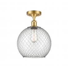  516-1C-SG-G122-10CSN - Farmhouse Chicken Wire - 1 Light - 10 inch - Satin Gold - Semi-Flush Mount