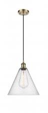  516-1P-AB-GBC-124 - Berkshire - 1 Light - 12 inch - Antique Brass - Cord hung - Mini Pendant