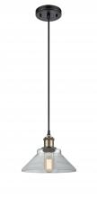  516-1P-BAB-G132 - Orwell - 1 Light - 8 inch - Black Antique Brass - Cord hung - Mini Pendant