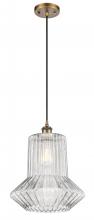  516-1P-BB-G212 - Springwater - 1 Light - 12 inch - Brushed Brass - Cord hung - Mini Pendant