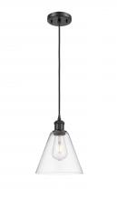  516-1P-BK-GBC-82 - Berkshire - 1 Light - 8 inch - Matte Black - Cord hung - Mini Pendant