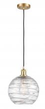  516-1P-SG-G1213-10 - Athens Deco Swirl - 1 Light - 10 inch - Satin Gold - Cord hung - Mini Pendant