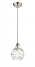  516-1P-SN-G1213-6 - Athens Deco Swirl - 1 Light - 6 inch - Brushed Satin Nickel - Cord hung - Mini Pendant