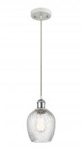  516-1P-WPC-G292 - Salina - 1 Light - 6 inch - White Polished Chrome - Cord hung - Mini Pendant