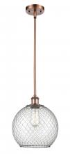  516-1S-AC-G122-10CBK - Farmhouse Chicken Wire - 1 Light - 10 inch - Antique Copper - Mini Pendant