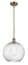  516-1S-BB-G1214-12 - Athens Twisted Swirl - 1 Light - 12 inch - Brushed Brass - Mini Pendant