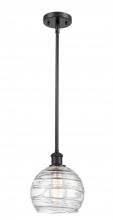  516-1S-BK-G1213-8 - Athens Deco Swirl - 1 Light - 8 inch - Matte Black - Mini Pendant