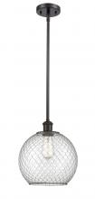  516-1S-OB-G122-10CBK - Farmhouse Chicken Wire - 1 Light - 10 inch - Oil Rubbed Bronze - Mini Pendant