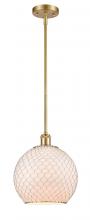  516-1S-SG-G121-10CSN - Farmhouse Chicken Wire - 1 Light - 10 inch - Satin Gold - Mini Pendant