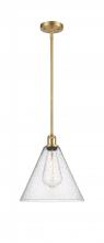  516-1S-SG-GBC-124 - Berkshire - 1 Light - 12 inch - Satin Gold - Mini Pendant