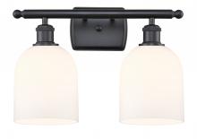  516-2W-BK-G558-6GWH - Bella - 2 Light - 16 inch - Matte Black - Bath Vanity Light