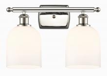  516-2W-PN-G558-6GWH - Bella - 2 Light - 16 inch - Polished Nickel - Bath Vanity Light