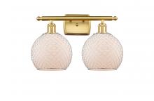  516-2W-SG-G121-8CSN - Farmhouse Chicken Wire - 2 Light - 18 inch - Satin Gold - Bath Vanity Light