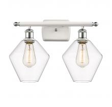  516-2W-WPC-G652-8 - Cindyrella - 2 Light - 18 inch - White Polished Chrome - Bath Vanity Light