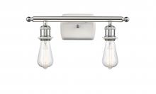  516-2W-WPC - Bare Bulb - 2 Light - 16 inch - White Polished Chrome - Bath Vanity Light