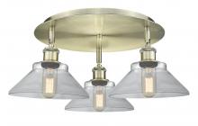  516-3C-AB-G132 - Orwell - 3 Light - 20 inch - Antique Brass - Flush Mount