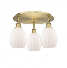  516-3C-BB-G81 - Eaton - 3 Light - 17 inch - Brushed Brass - Flush Mount