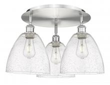  516-3C-SN-GBD-94 - Bristol - 3 Light - 21 inch - Satin Nickel - Flush Mount