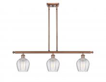  516-3I-AC-G462-6-LED - Norfolk - 3 Light - 36 inch - Antique Copper - Cord hung - Island Light