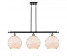  516-3I-BAB-G121-10CSN - Farmhouse Chicken Wire - 3 Light - 37 inch - Black Antique Brass - Cord hung - Island Light